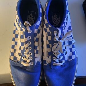 Vans Classic Blue and White Checkered Shoes